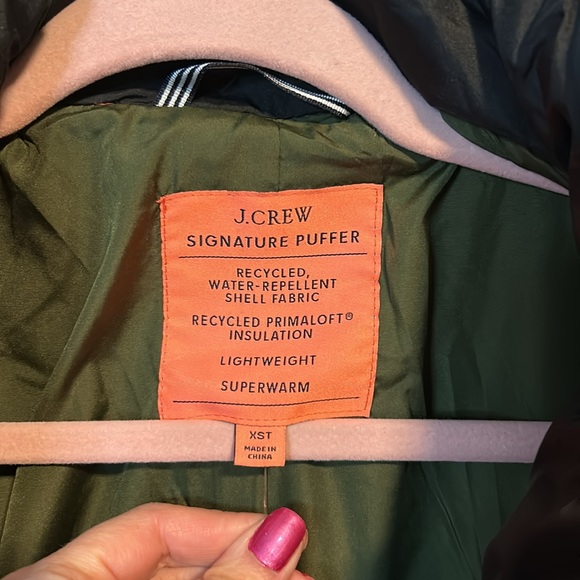 NWT J. Crew Quilted cocoon puffer with PrimaLoft size XS Tall - Picture 8 of 11